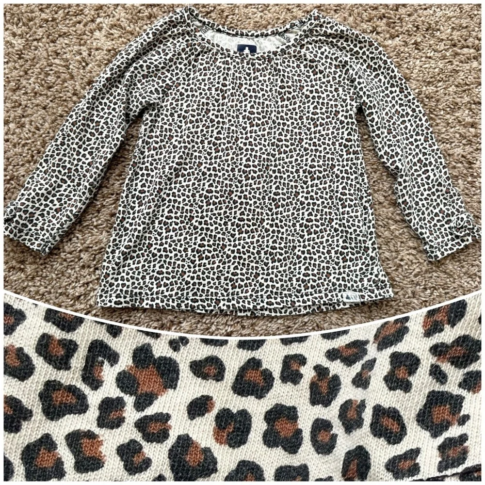 babyGap Girls Leopard Print Long Sleeve Top | Size 3T
